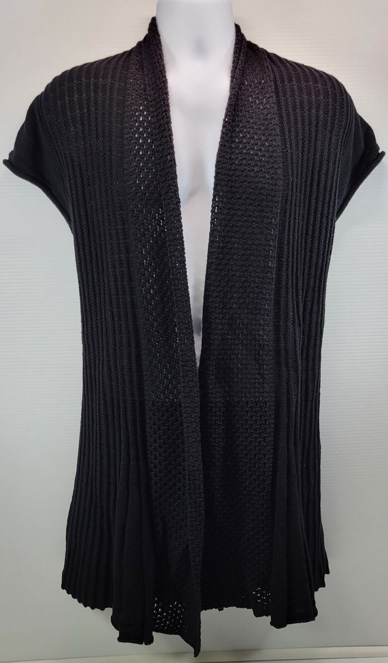 I7) Olivia Sky Women's Black Knit Long Sweater Medium